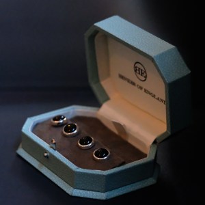 Set Of Four Black Onyx Dress Shirt Studs